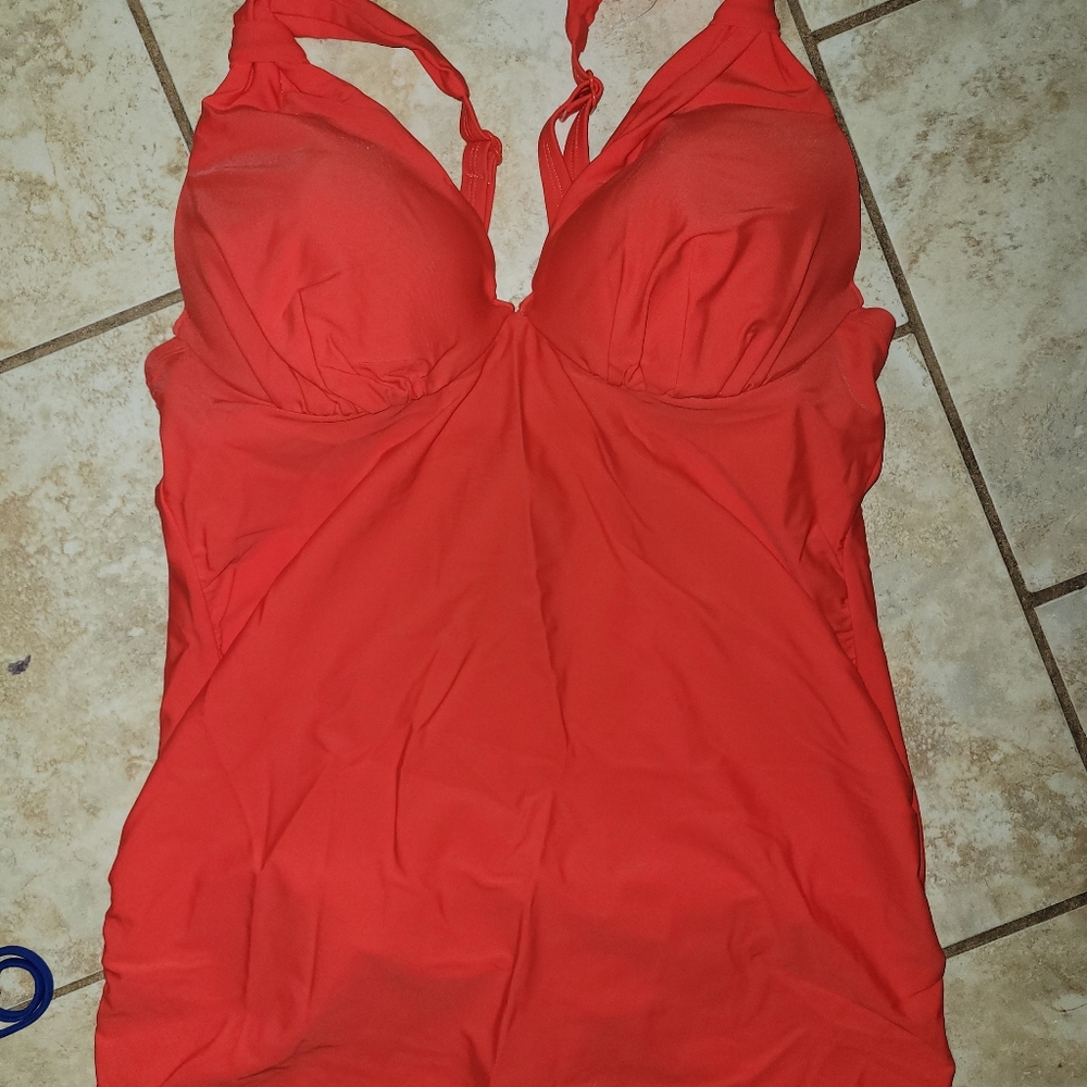 New Lane Bryant swim takini top 36C red